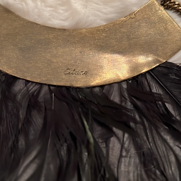 Vintage Citrine by the Stones Raven Feather Collar Necklace - Picture 3 of 3